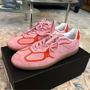 ALOHAS Pink and Red Suede Sneakers